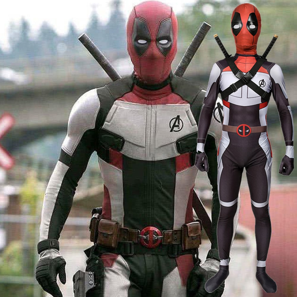 Avengers Deadpool Quantum Suit Costume - Bodysuit Mask Set Deadpool Quantum Suit Cosplay