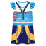 Girls K-Pop Demon Hunters Zoey Costume - Blue Yellow Dress Zoey Cosplay
