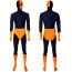 The Titans Deathstroke Joseph Wilson Costume - Blue Orange Classic Bodysuit Deathstroke Cosplay