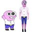 Smiling Friends Pim Pimling Costume - Pink Bodysuit Mask Set Pim Pimling Cosplay