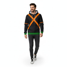 My Hero Academia Bakugo Katsuki - Orange Cross Hoodie Bakugo Katsuki Cosplay