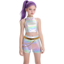 KPop Demon Hunters Rumi Stage Costume - White Shirt Shorts Set Kpop Rumi Cosplay
