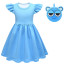 Girls Sprunki Sky Blue Costume - Dress Mask Set Sky Blue Sprunki Cosplay