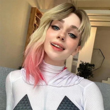 Spider Man Across The Spider Verse Spider Gwen Stacy Wig  - Spider Gwen Stacy Cosplay Costume Wig