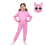 Kids Sprunki Pinki Costume - Hoodie Pants Mask Set Pink Sprunki Cosplay