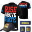 WWE John Cena Costume - Rise Above Hate Black Set Shirt Cap Headband Wristband John Cena Cosplay 