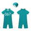 Kids Squid Game 067 Swimsuit Costume - One Piece Green Swimsuit with Swimming Cap Squid Game Cosplay
