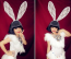 Halloween White Lace Long Bunny Ears Headband Costume