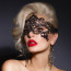 Halloween Black Face Mask Lace Crochet Headband Costume