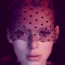 Halloween Black Face Mask Lace Black Dots Headband Costume