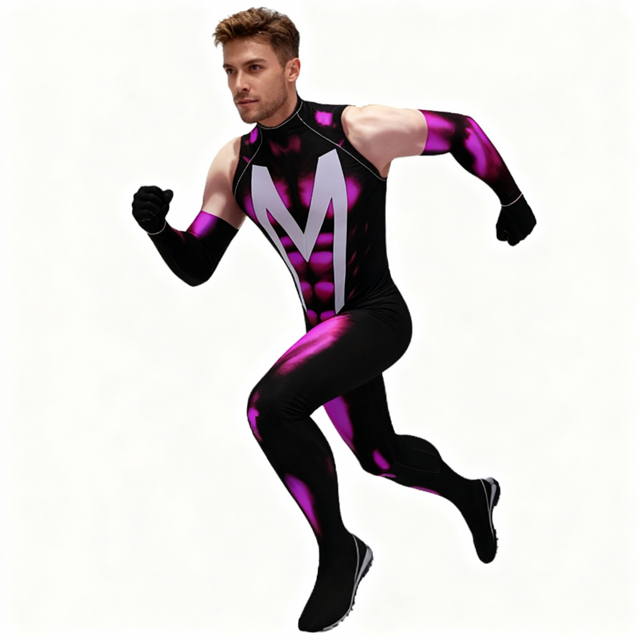 X-Men 97 Magneto Costume - Neon Purple Bodysuit Mask Magneto Cosplay