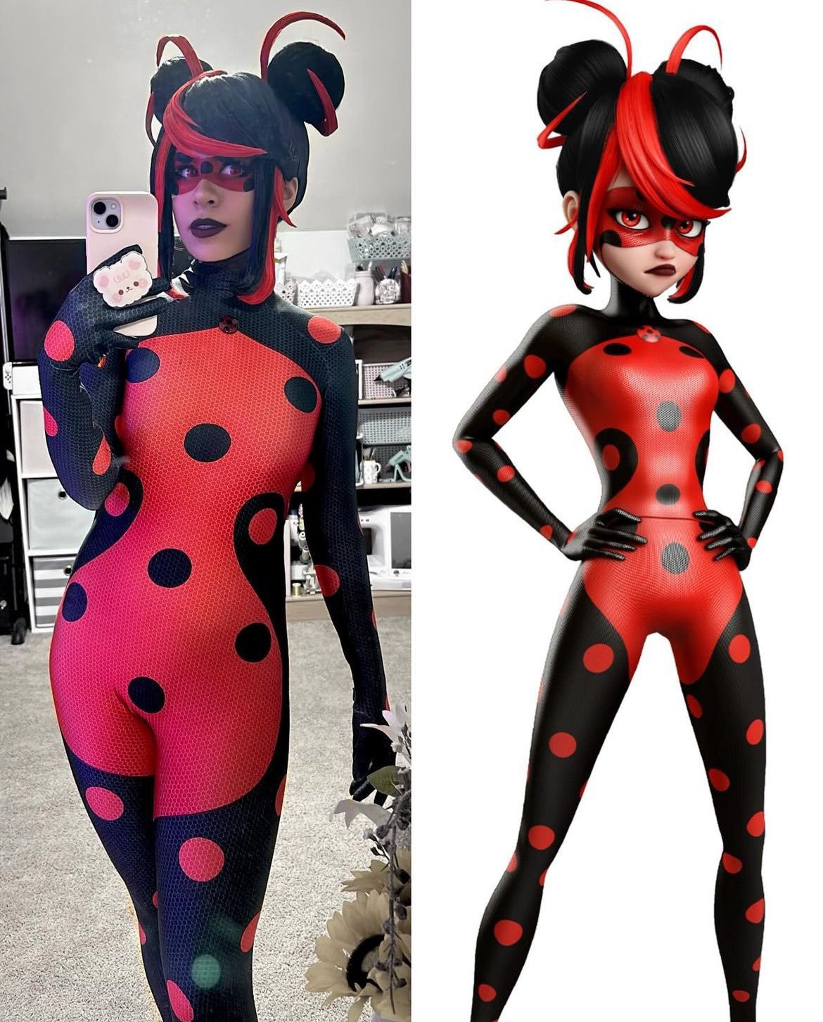 Miraculous World Shadybug Costume - Bodysuit Shadybug Cosoplay