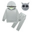 Kids Sprunki Gray Costume - Hoodie Pants Mask Set Gray Sprunki Cosplay