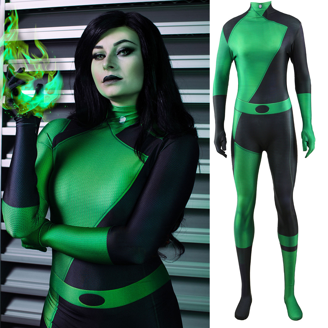Kim Possible Shego Costume - Bodysuit Shego Cosplay