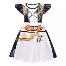 Girls K-Pop Demon Hunters Rumi Costume - Black White Gold Dress Stage Outfit Rumi Cosplay