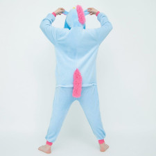 Kids Blue Unicorn Costume - Onesie Jumpsuit Blue Unicorn Cosplay