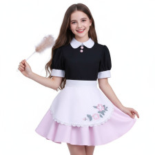 Miraculous Ladybug Marinette Costume - Black Pink Maid Dress Marinette Ladybug Cosplay