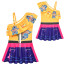 Girls K-Pop Demon Hunters Rumi Costume - Yellow Purple One-Piece Swimsuit Rumi Cosplay