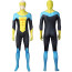 Invincible Comic Style Original Suit Costume - Yellow Black and Blue Comic Style Muscle Pattern Bodysuit Invincible Cosplay
