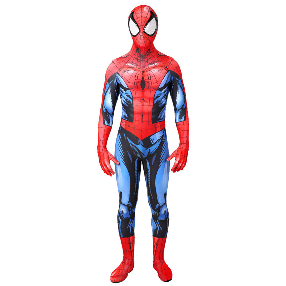 Ultimate Spider-Man Costume - Comic Pattern Bigger Eyes Bodysuit Mask Spider Man Cosplay