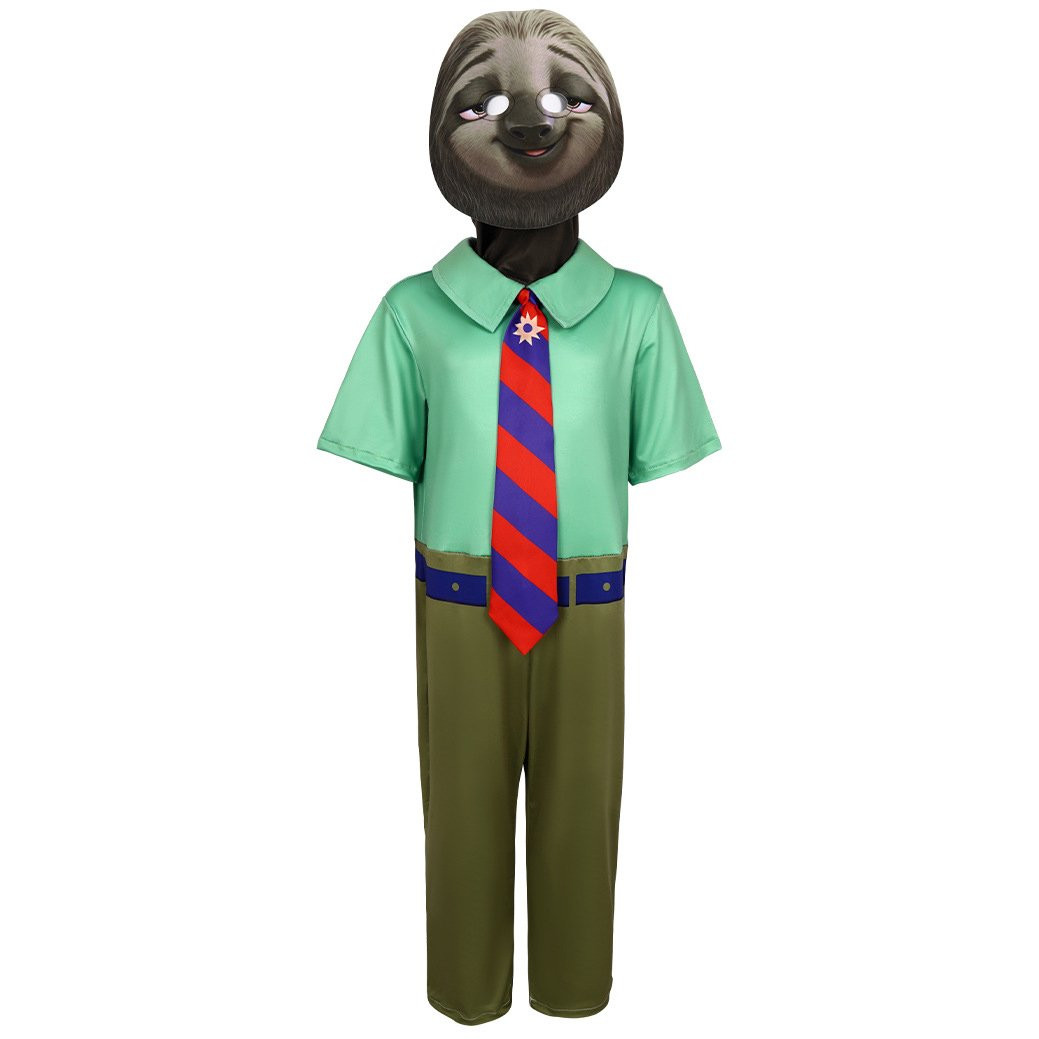 Zootopia Flash Slothmore Costume - Bodysuit Mask Zootopia Sloth Cosplay