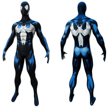 Super Hero Secret Wars Spider-Man Symbiote Suit Costume - Comic Style Blue Bodysuit Mask Spider Man Cosplay
