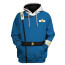 Star Trek II The Wrath Of Khan Starfleet Blue Uniform Costume - Hoodie Sweatpants Starfleet Blue Uniform Cosplay