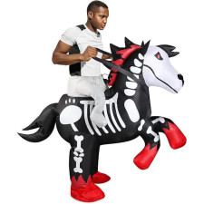 Riding Skeleton Horse Inflatable Costume - Riding Skeleton Horse Cosplay