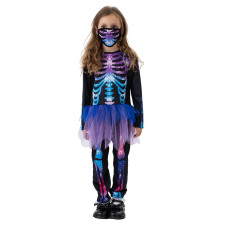 Girls Purple Skeleton Costume - Jumpsuit Skeleton Cosplay