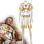 Gladiator 2 General Acacius Pedro Pascal Deluxe Costume - White Gold Shirt Skirt Set General Acacius Cosplay