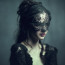 Halloween Black Face Mask Lace Floral Pattern Headband Costume