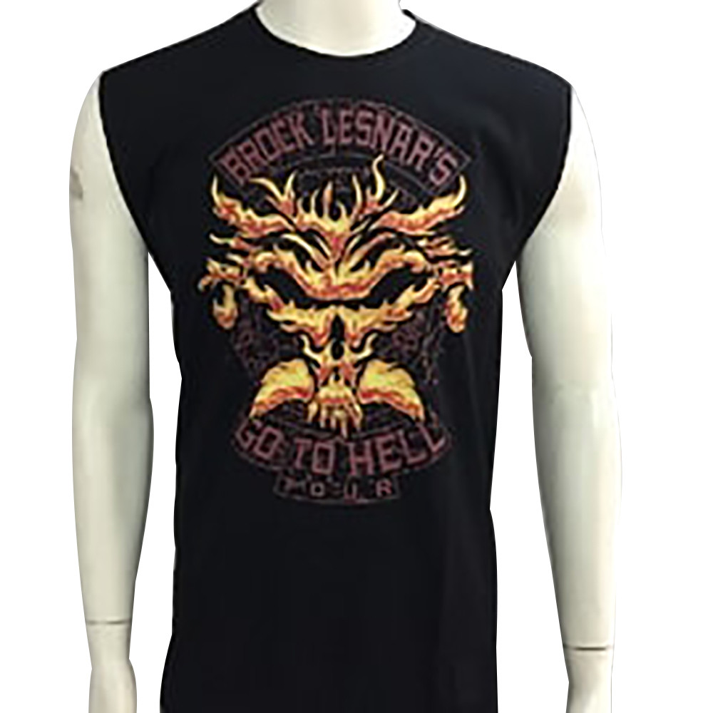 WWE Brock Lesnar Costume - Black Red Tank Top Go To Hell Tour Brock Lesnar Cosplay