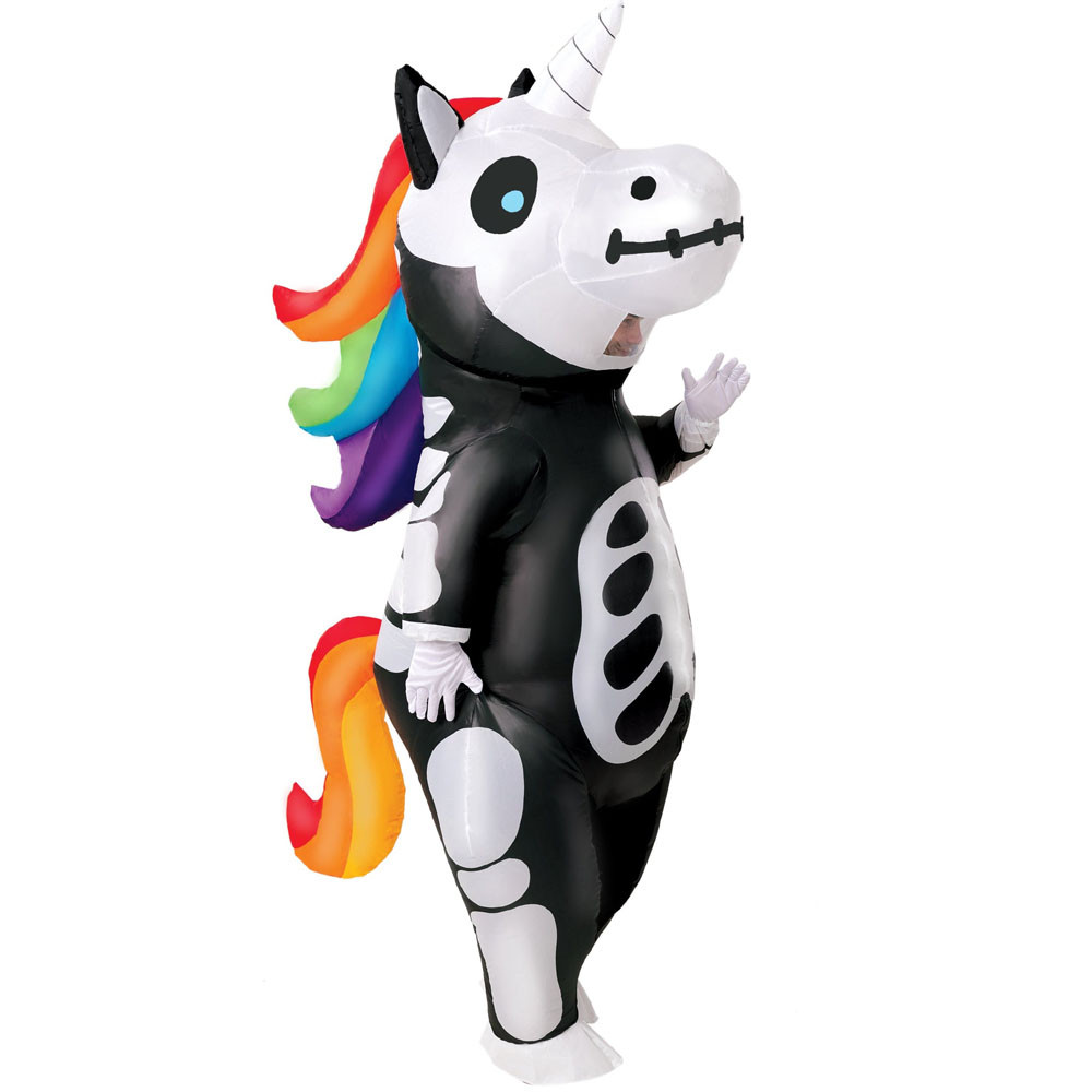 Skeleton Rainbow Unicorn Inflatable Costume - Skeleton Rainbow Unicorn Cosplay