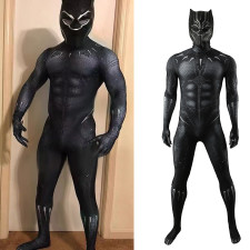Black Panther Chadwick Boseman Costume - Bodysuit and Headcover Black Panther Cosplay