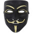 V For Vendetta Mask - Black And Gold V For Vendetta Cosplay Costume Mask