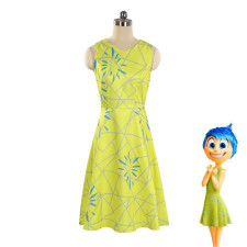 Girls Inside Out 2 Joy Costume - Yellow Dress Joy Cosplay