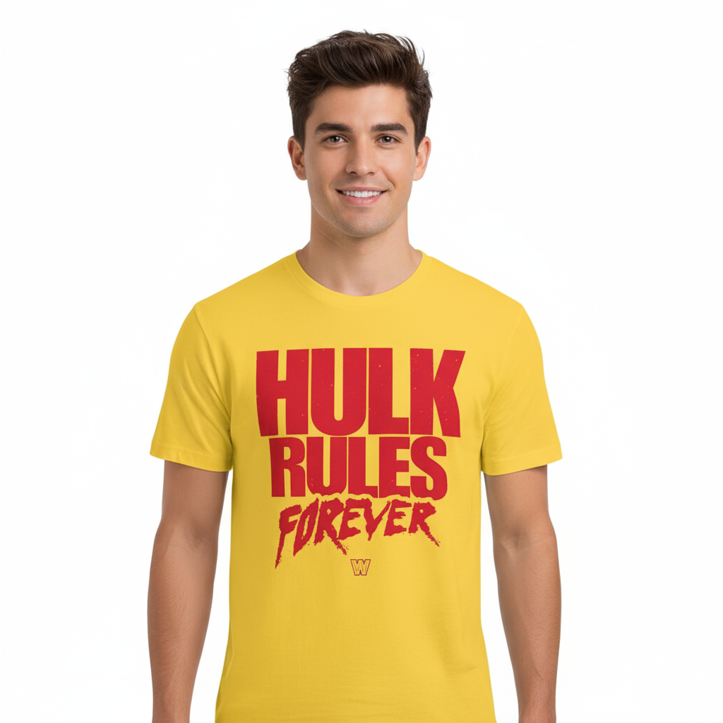 WWE Hulk Hogan Hulk Rules Forever Costume - Yellow T-Shirt Hulk Hogan Cosplay