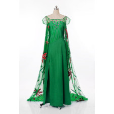 Girls Elsa Frozen Fever Deluxe Costume Green Dress