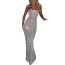 Charli XCX LACMA Gala Outfit Costume - Shiny Silver Top Skirt Set Charli XCX Cosplay