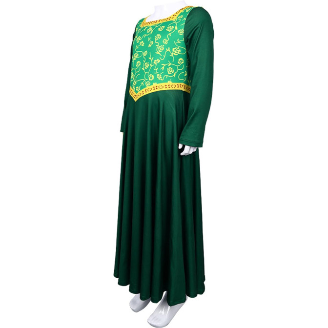 Shrek Princess Fiona Costume Green Dress Princess Fiona Cosplay