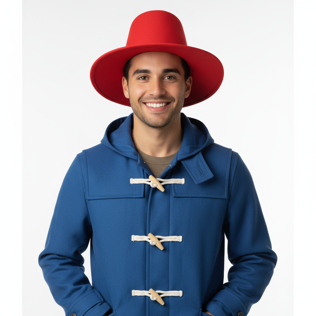 Paddington Bear Costume - Blue Jacket Hat Set Paddington Cosplay