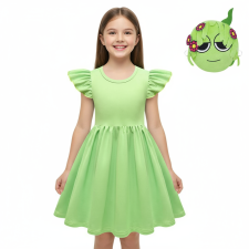 Girls Sprunki Green Vineria Costume - Dress Mask Set Green Sprunki Cosplay
