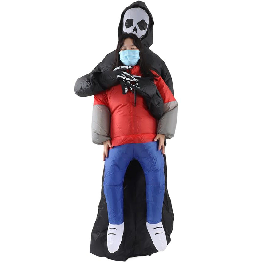 Grim Reaper Abducting Boy Inflatable Costume - Ghost Abducting Boy Cosplay