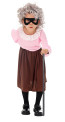 Girls Burglar Granny Costume - Shirt Skirt Mask Set Gangster Granny Cosplay