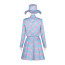 Barbie Movie 2023 Margot Robbie Costume - Blue Coat Dress Barbie Margot Robbie Cosplay