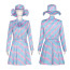 Barbie Movie 2023 Margot Robbie Costume - Blue Coat Dress Barbie Margot Robbie Cosplay