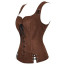 Medieval Renaissance Pirate Costume - Dark Brown Lace Up Corset Sueded Dress Pirate Cosplay