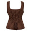 Medieval Renaissance Pirate Costume - Dark Brown Lace Up Corset Sueded Dress Pirate Cosplay
