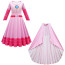 Girls The Super Mario Bros Movie Princess Peach Biker Costume - Pink Dress Cape Set Princess Peach Biker Cosplay