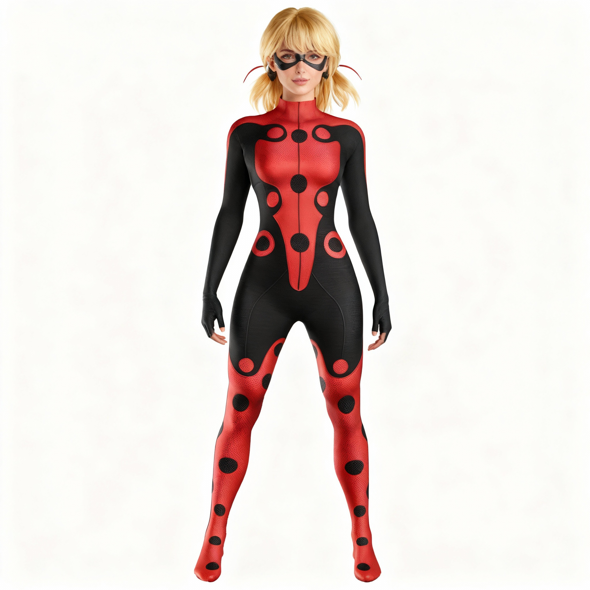 Miraculous World Paris Tales of Shadybug and Claw Noir Shadybug Costume - Black Red Bodysuit Shady Bug Cosplay